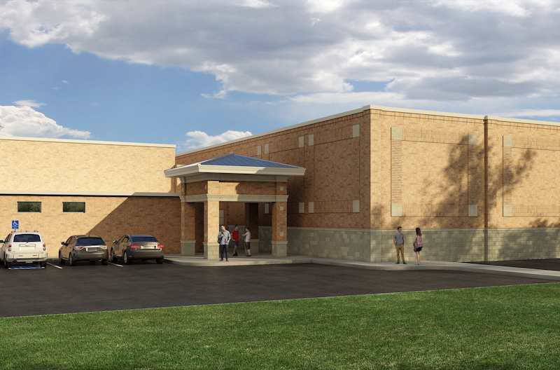 New Groom Gymnasium Entrance Rendering